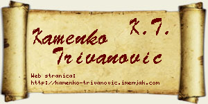 Kamenko Trivanović vizit kartica